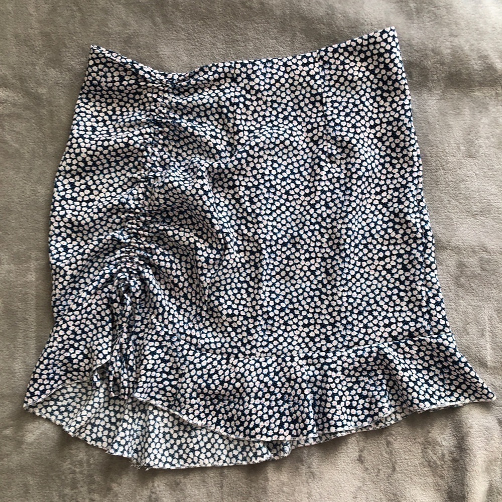 Blue Dixie Floral Tulip Skirt Fit Medium
